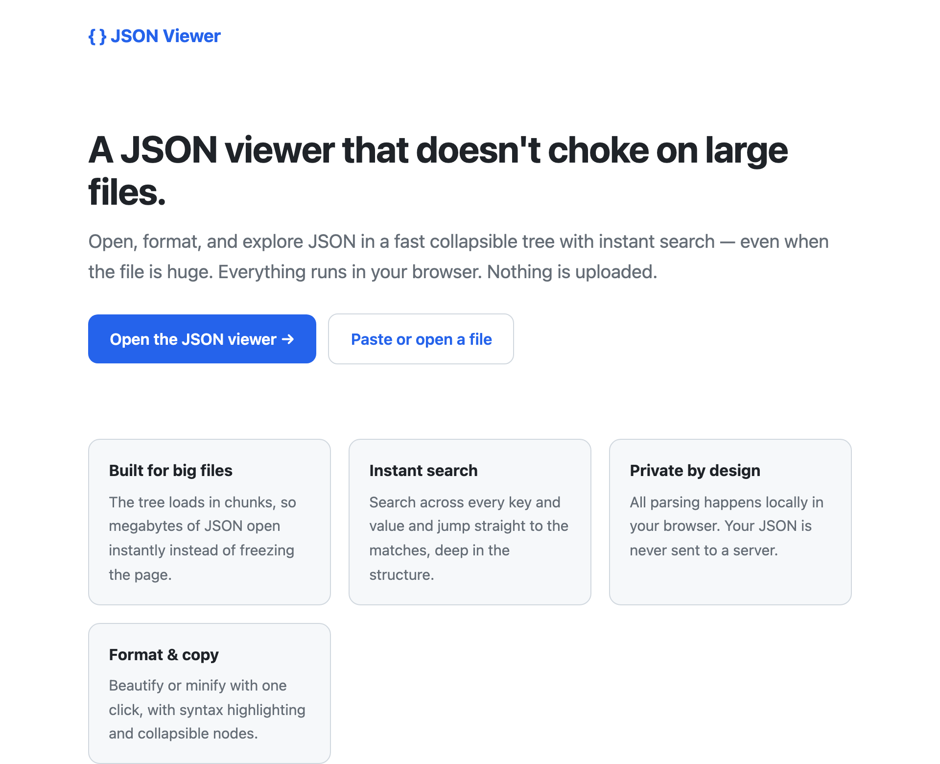 JSON Viewer showing a collapsible, syntax-highlighted JSON tree